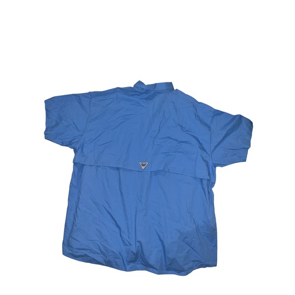 Columbia Men's 3X PFG Sportswear Company Short Sleeve Fishing Camp Shirt Blue - Picture 2 of 6